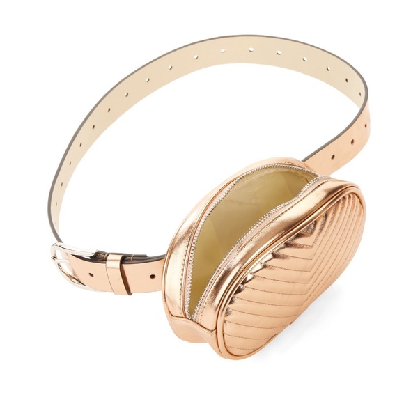 Rose Gold Quilted Fanny Pack Belt Bag - Picture 2 of 6